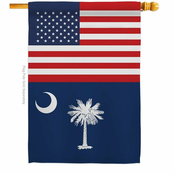 Guarderia 28 x 40 in. USA South Carolina American State Vertical House Flag with Double-Sided Banner Garden GU4074979